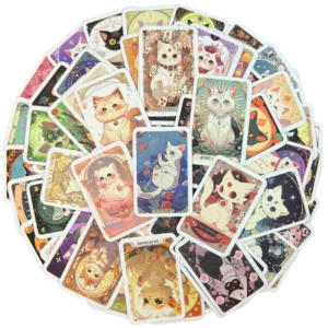 🌙 Retro Tarot Cat Waterproof Sticker Pack 🌙