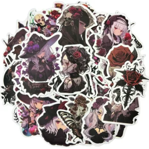 🖤 Retro Gothic Girl Waterproof Sticker Pack 🖤
